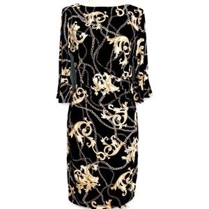 Anne Klein black lily chain dress